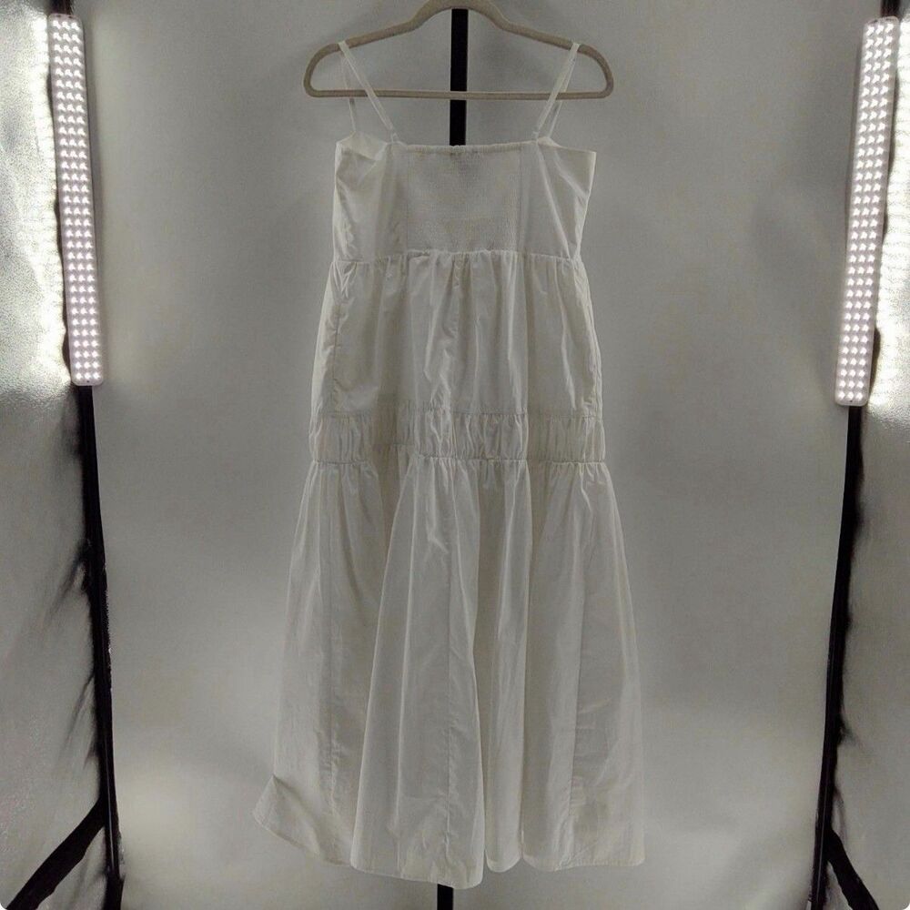 Quince Women 100% Organic Cotton Poplin Spaghetti Strap Maxi Dress White S - Picture 3 of 6